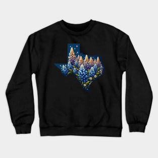 Texas Wildflowers - Texas Bluebonnets Crewneck Sweatshirt